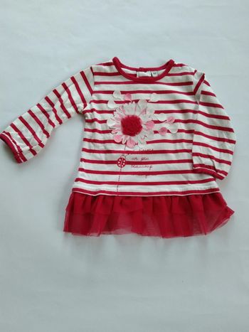 tee shirt rayé fleuri fille 6 mois