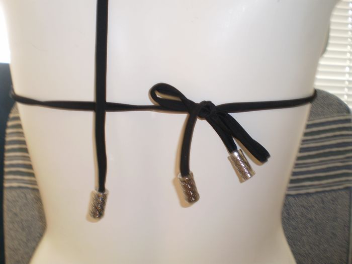 haut de maillot de bain noir et argent t 38 - photo numéro 3