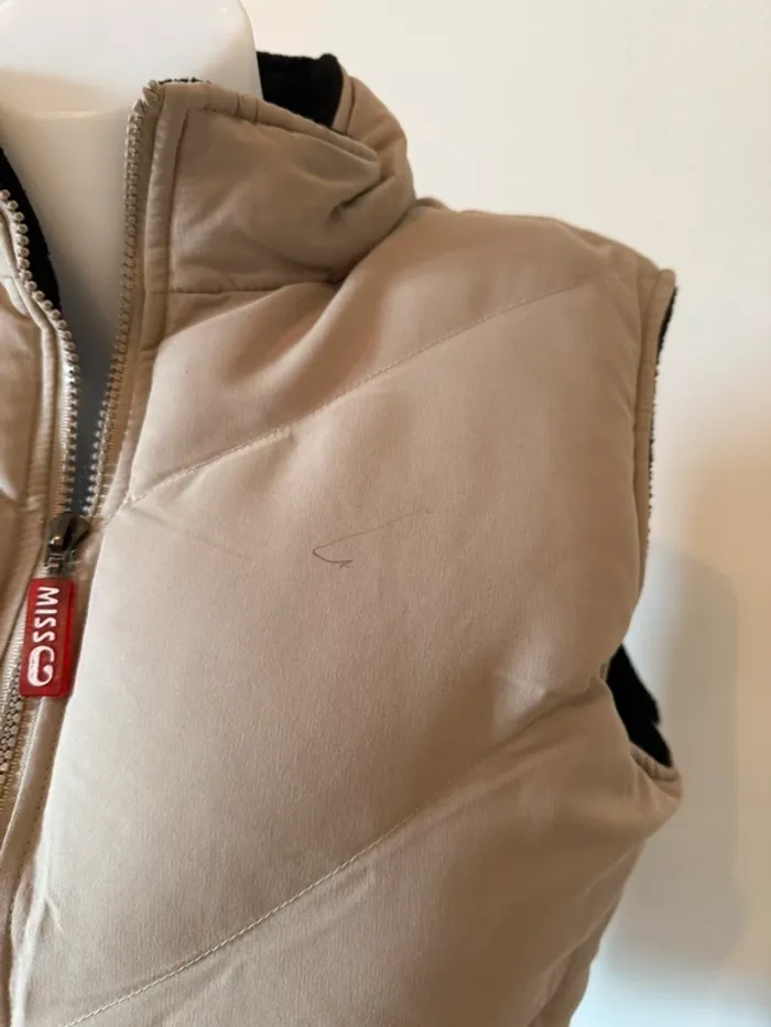 Veste sans manche beige en très bon état taille S miss u - photo numéro 8
