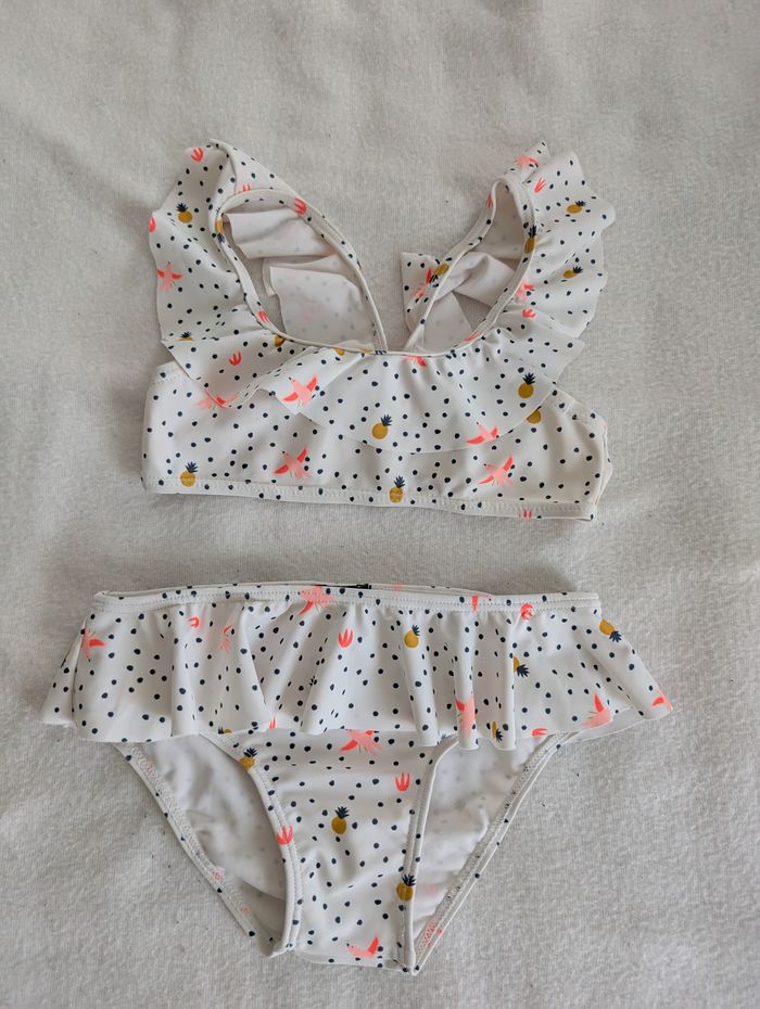 Maillot de bain 2p blanc à pois - 36M - Kiabi