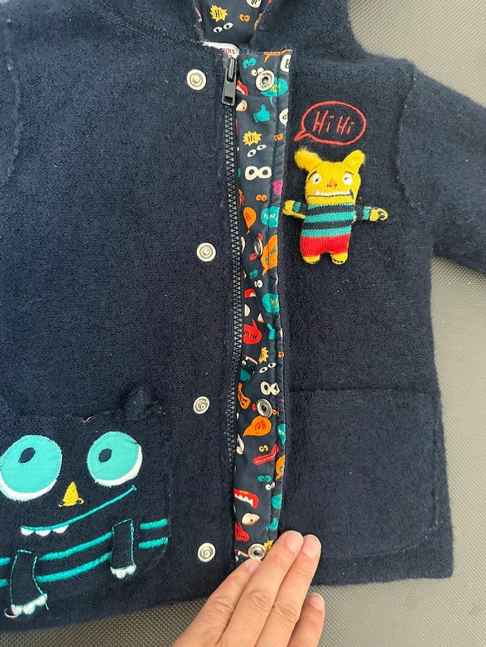 Veste marine en laine bébé garçon 6 mois Dpam - photo numéro 8