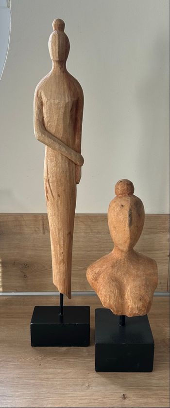 Lot de 2 statue en bois
