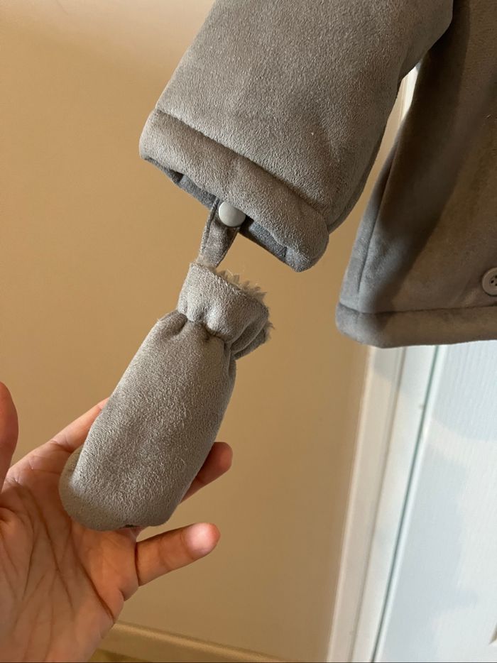 Combinaison manteau hiver gris daim- mixte Vertbaudet 6-9mois - photo numéro 5