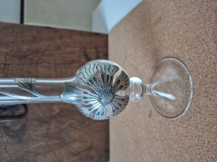 Soliflore en cristal et étain vintage - photo numéro 2