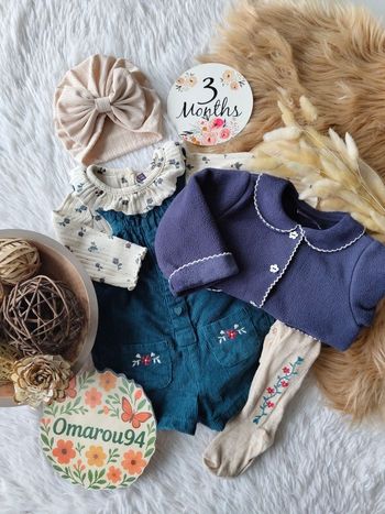 Ensemble complet 5 pièces sergent major fille 3 mois 🎀