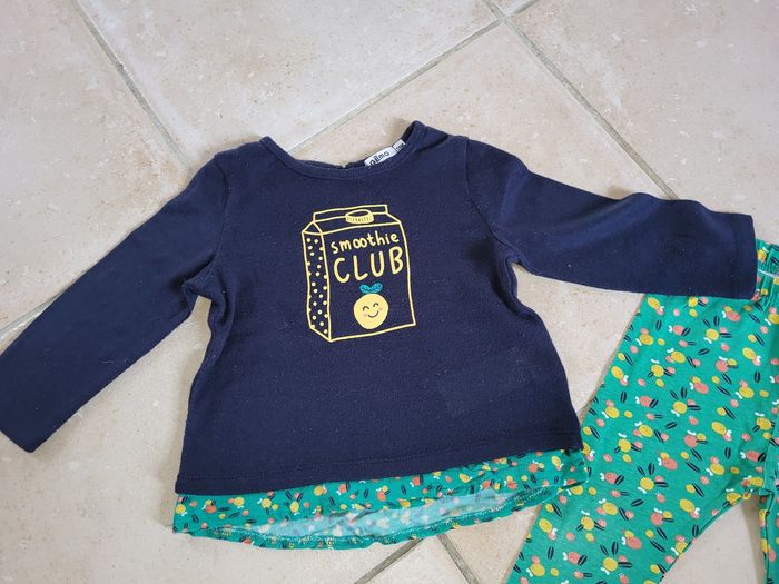 Ensemble pull fin citron et legging 18 mois - photo numéro 2