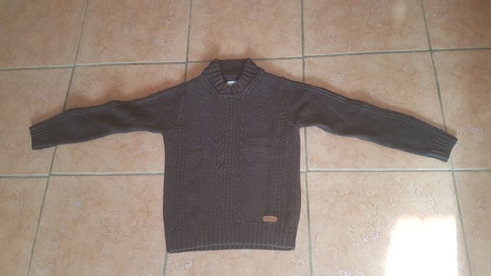 Pull hiver garçon 10 ans gris fonce Trappeur