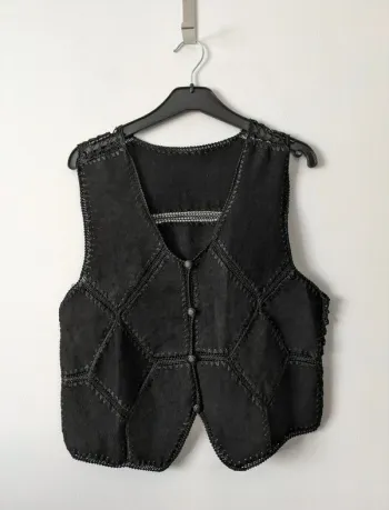 Gilet vintage en cuir daim - taille 40