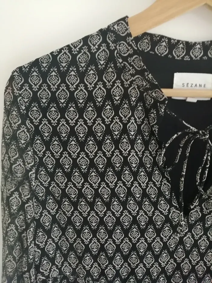 Robe sezane modèle lane noir imprimé ethnique - photo numéro 5