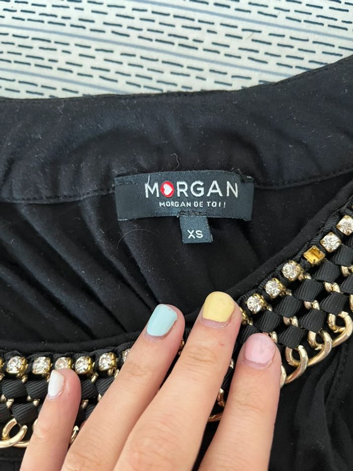 Top Morgan noir collier doré - photo numéro 3