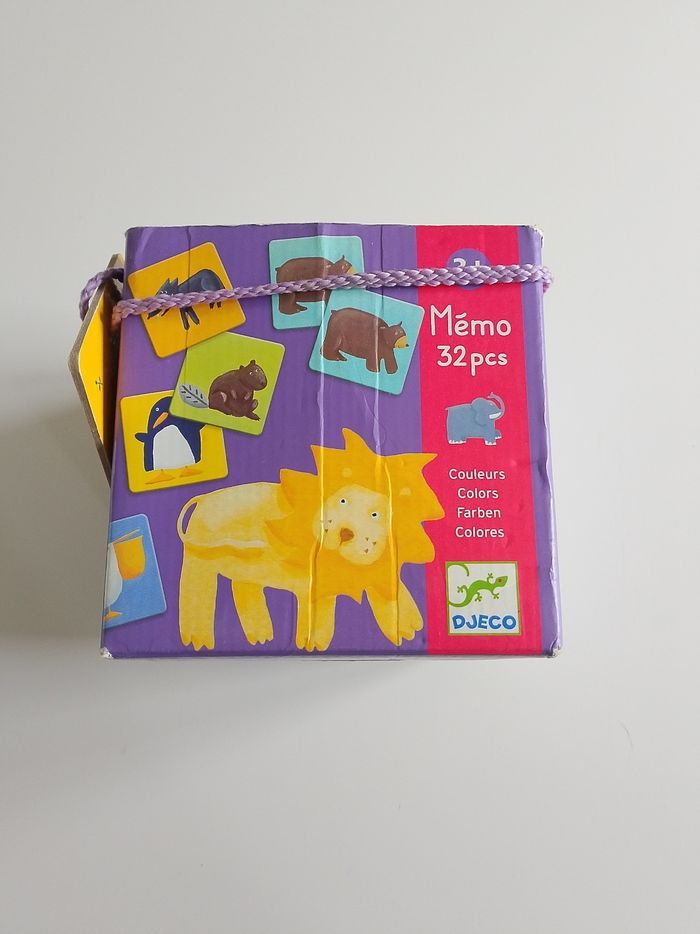 Mémo 32 pieces couleurs Djeco complet