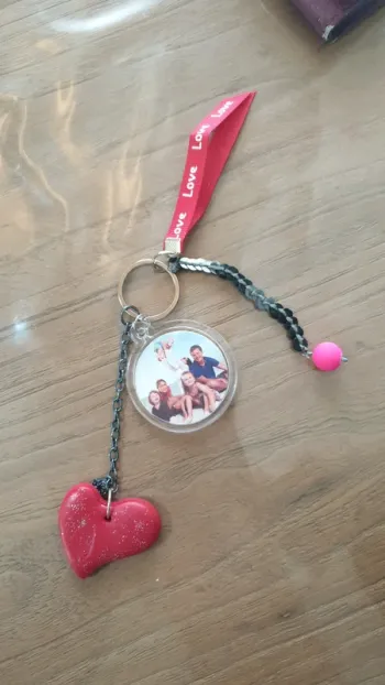 Porte clé cœur love photo