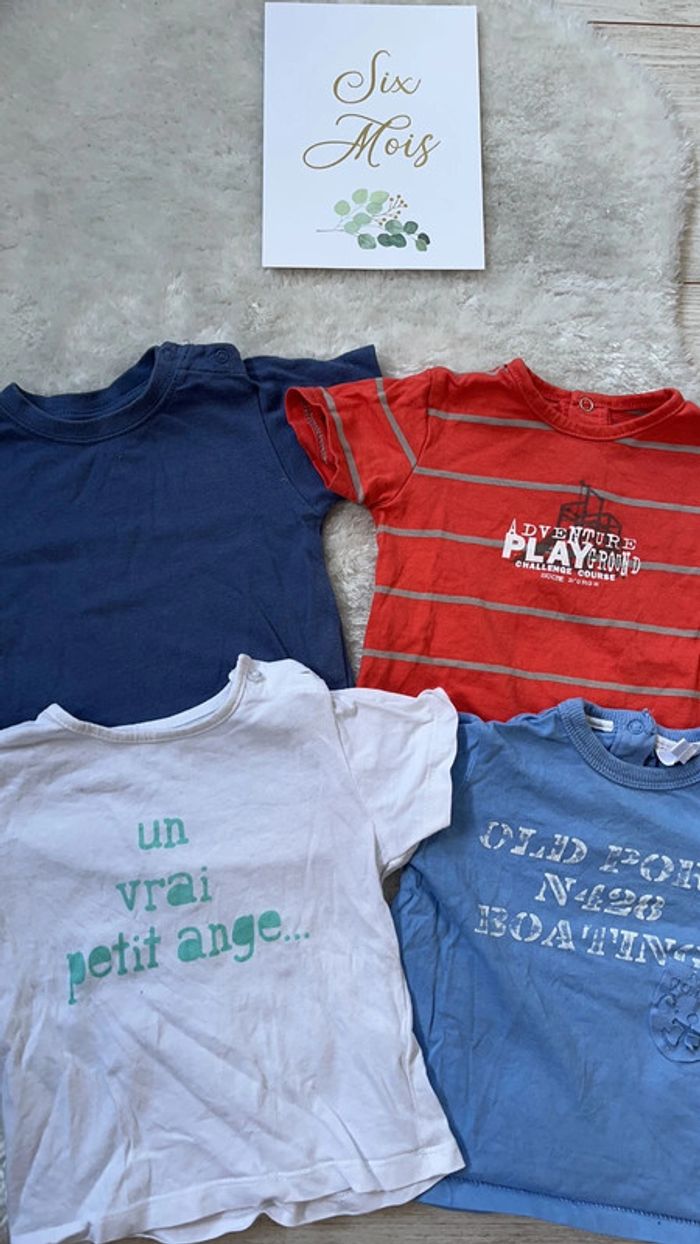 Lot 4 t-shirt 6 mois - photo numéro 2