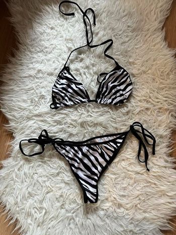 Maillot de bain 2 pièces/bikini motif animal zèbrè T.S TBE 👙