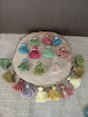 Lot de 20 gros pompons glands multicolore lot 1