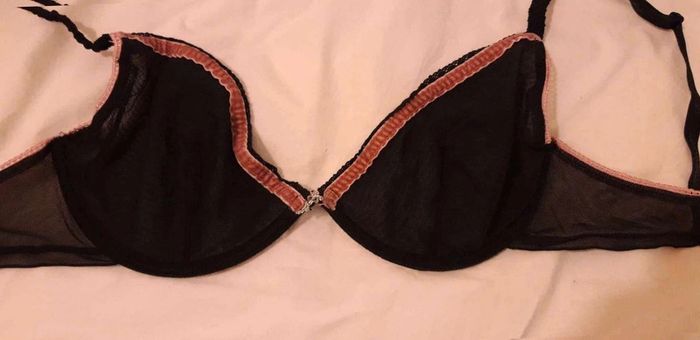 Soutien  gorge  noir liseré rose T90C - photo numéro 2