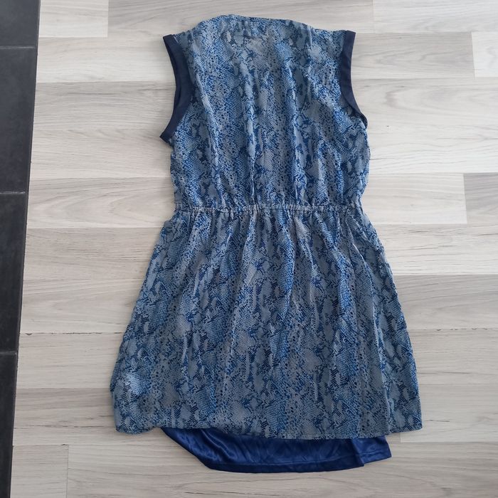 Robe mi-longues sans manches imprimée bleu Tex Woman taille 38 - photo numéro 9