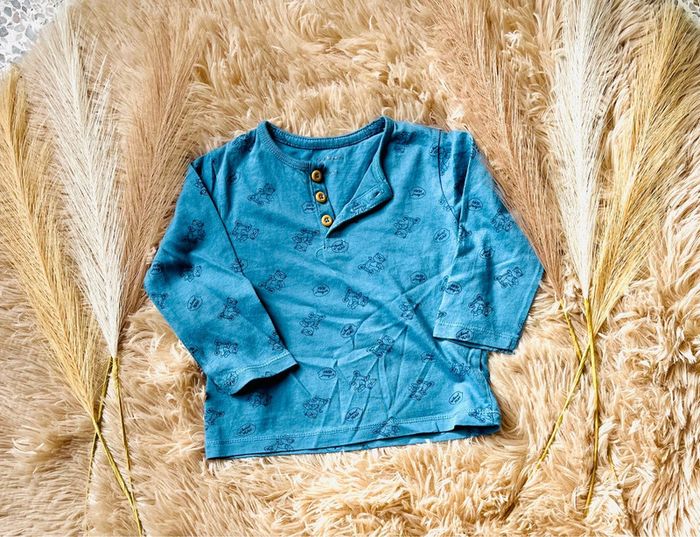 T-shirt manches longues bleu
