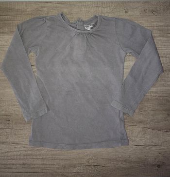 T Shirt 3 ans manches longues Kimbaloo gris / marron