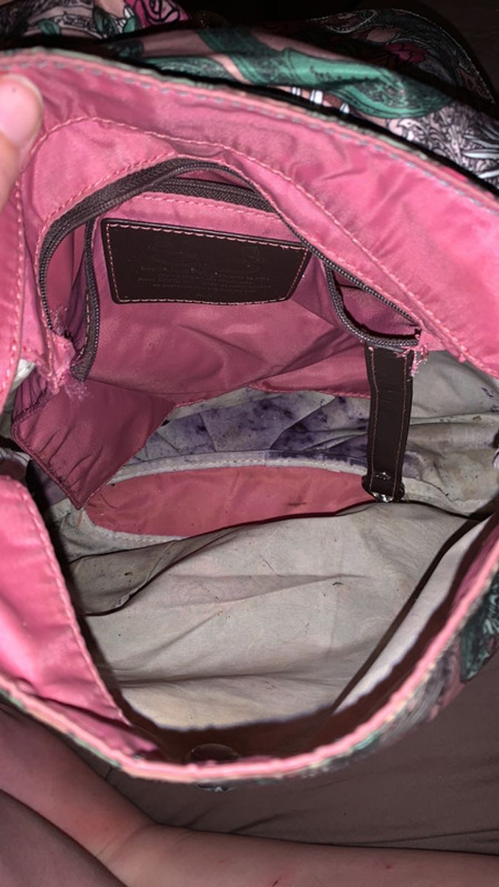 Sac bandoulière SOCO Marron avec rose et aile d’ange - photo numéro 3
