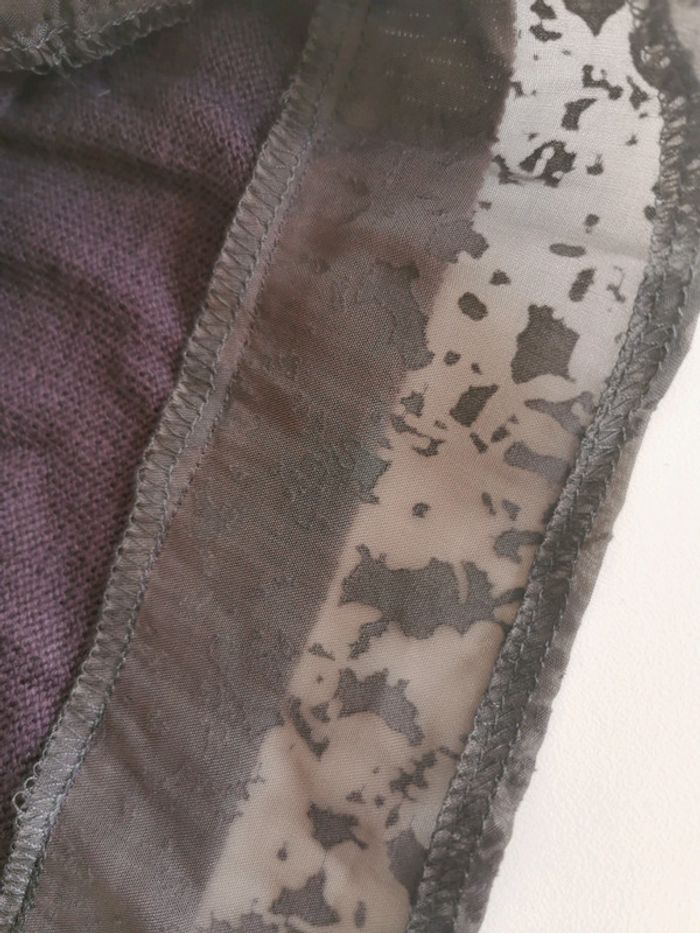 Haut coton Promod taille 2 prune et gris - photo numéro 3