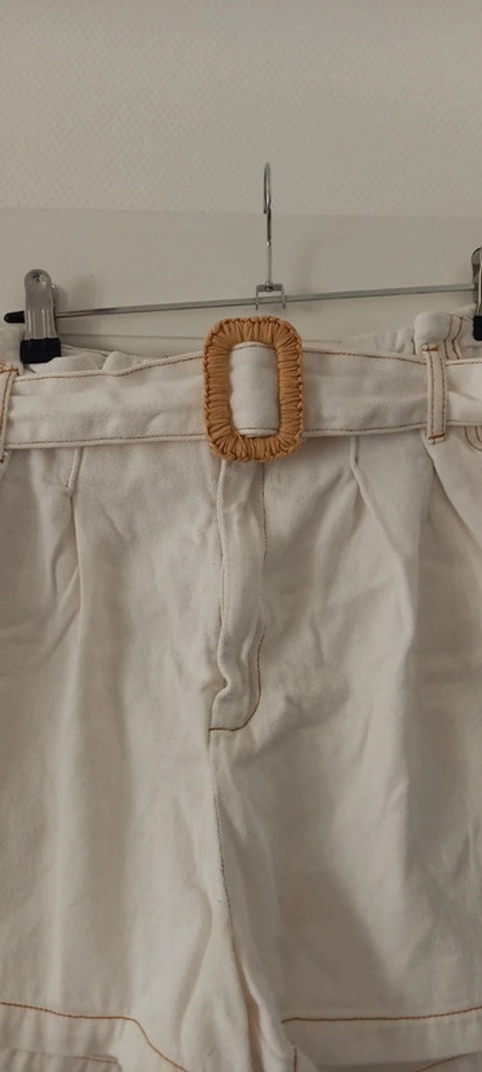 Short en jean taille haute blanc missguided 38 - photo numéro 3