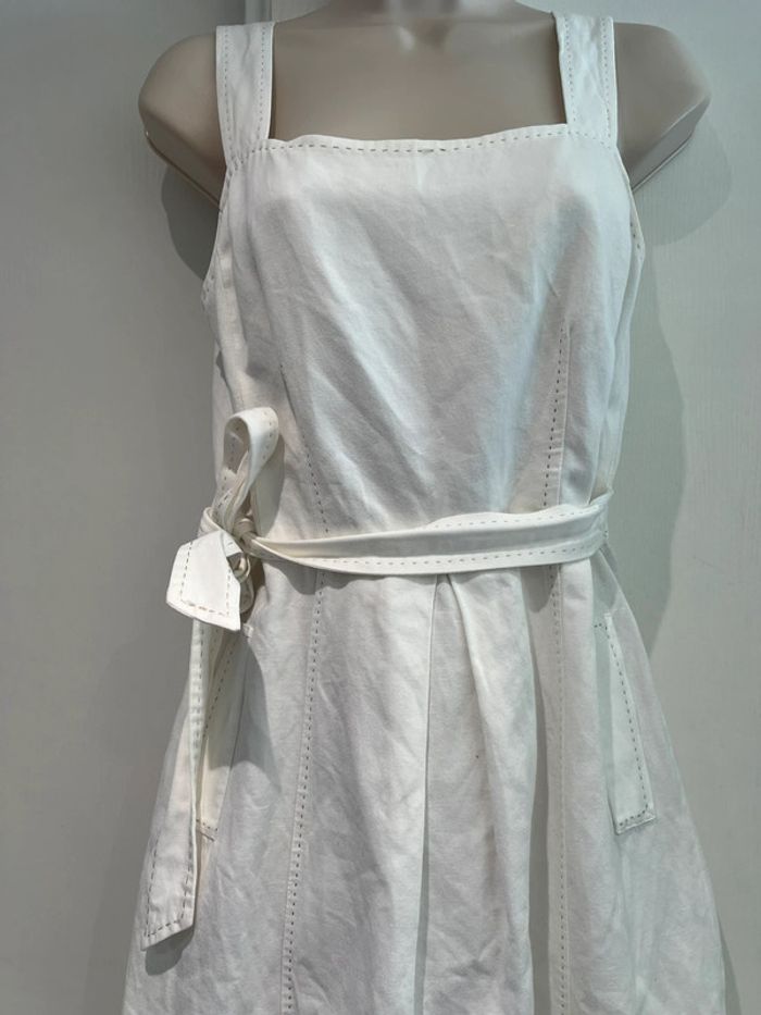 Robe blanc cassé Caroll  taille 38 lin et coton - photo numéro 7
