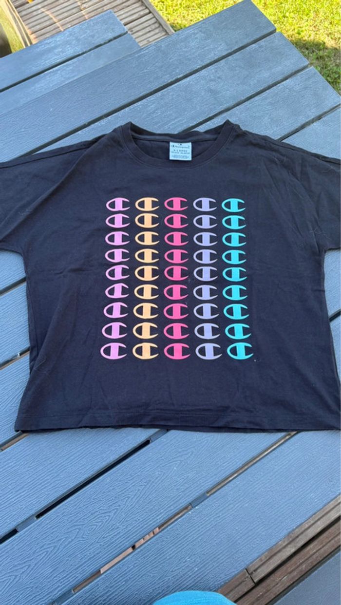 Lot de 2 t shirt manches courtes noir champion fille taille 13/14 ans - photo numéro 2