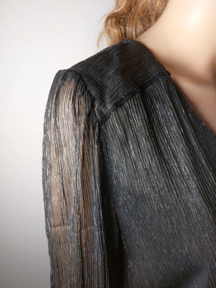 T.44 Robe Neuve soirée etiquette 59,95 eur noire et argentée - photo numéro 2