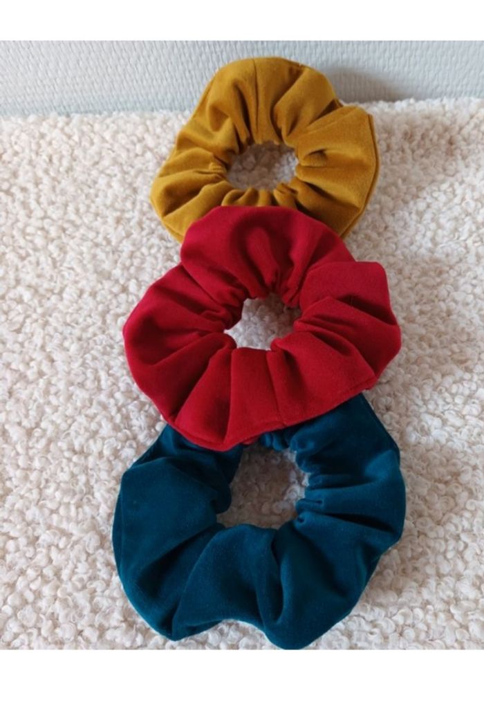 Lot 3 chouchous velours ras - photo numéro 3