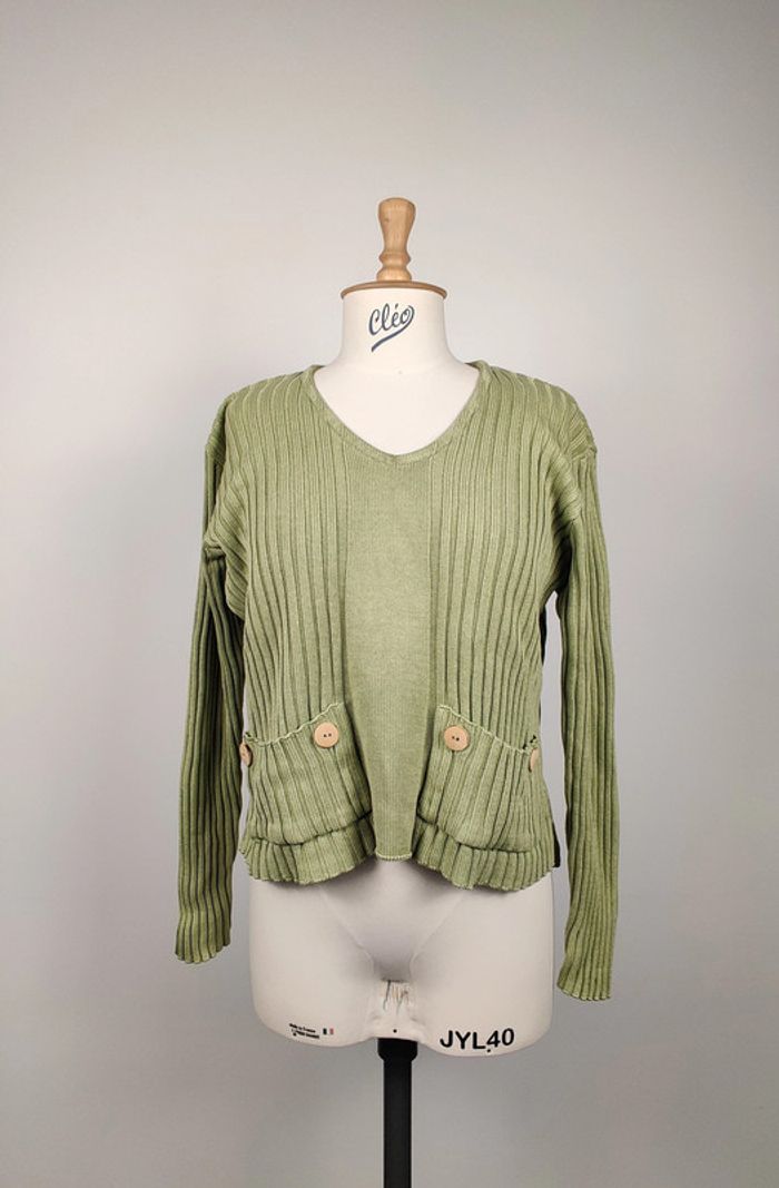 Pull maille vert clair - La fée maraboutée - 40/42