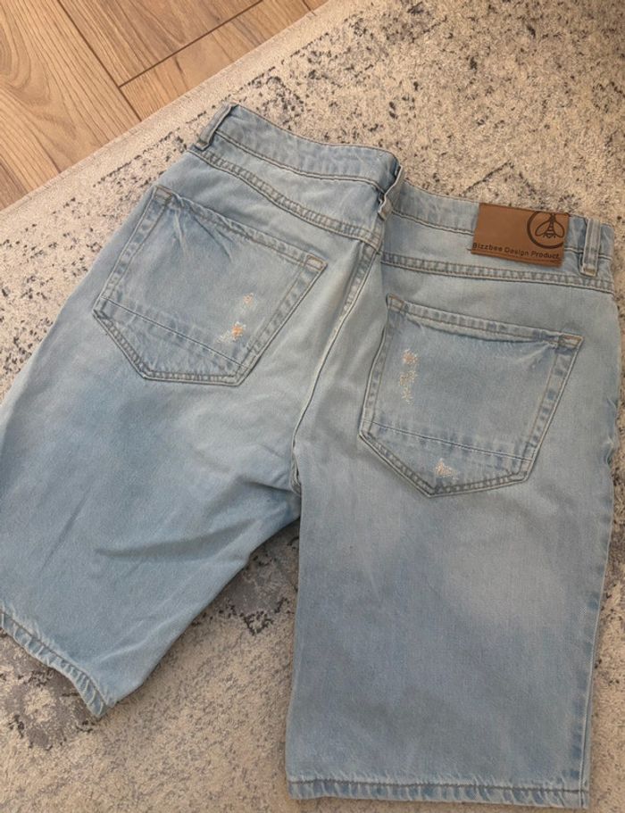 Short en jeans bleue clair Bizzbee homme taille M - FR38 - W28 - photo numéro 3