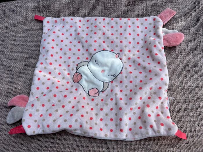 Doudou hiboux rose et beige