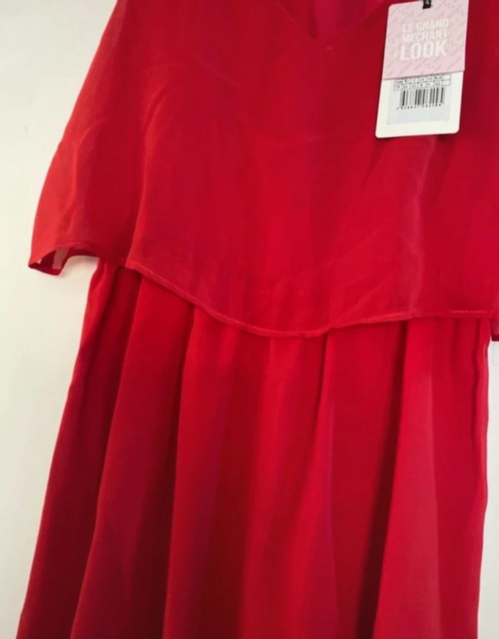 Robe rouge Naf Naf effet trompe l’œil 36 Neuve - photo numéro 2