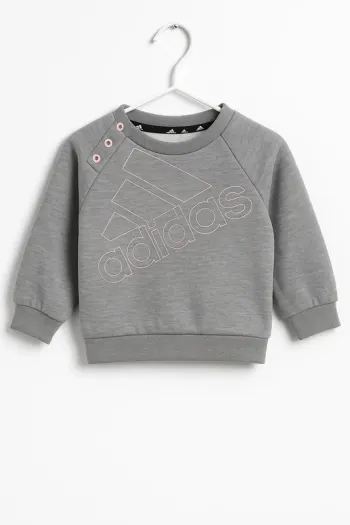 Sweat gris logo rose – Adidas – 12 mois