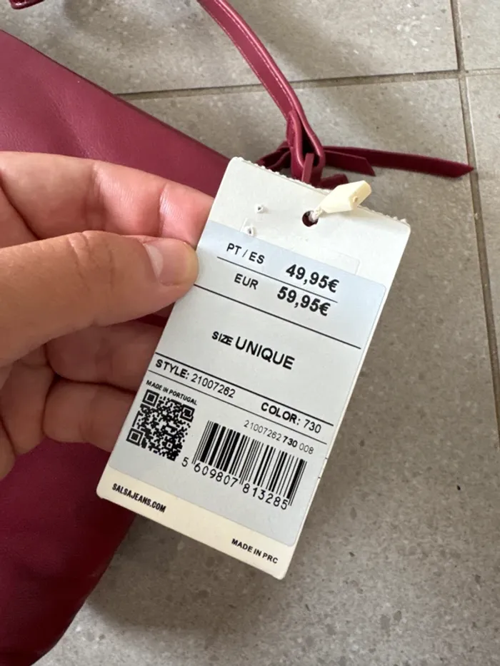 Sac à bandoulière bordeaux Salsa Jeans, neuf avec étiquette, 26*20cm valeur 60€ - photo numéro 3
