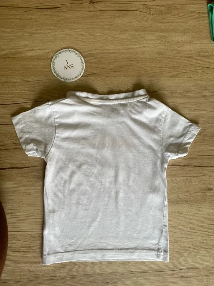 Tee-shirt blanc manche courte jaguar 3 ans La Twisty Compagny - photo numéro 4