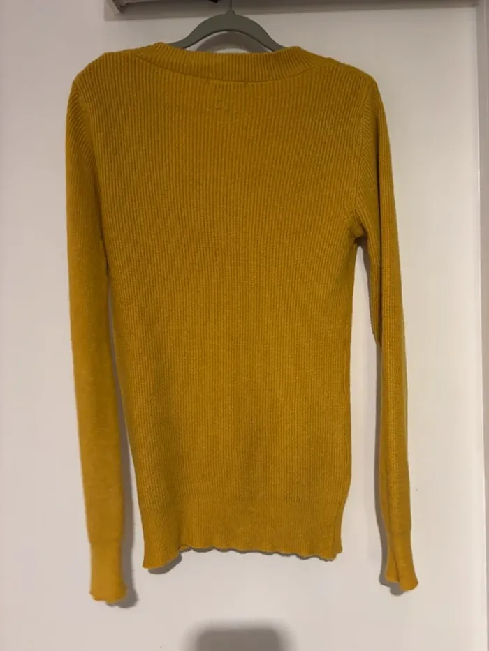 Pull col V moutarde taille S/M Word Fashion - photo numéro 4