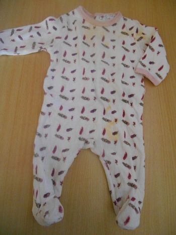 Pyjama fille 3 mois 1 pièce - 60 cm Kitchoun