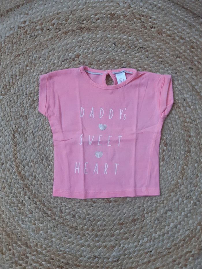 Tee shirt rose Baby Club 62 cm
