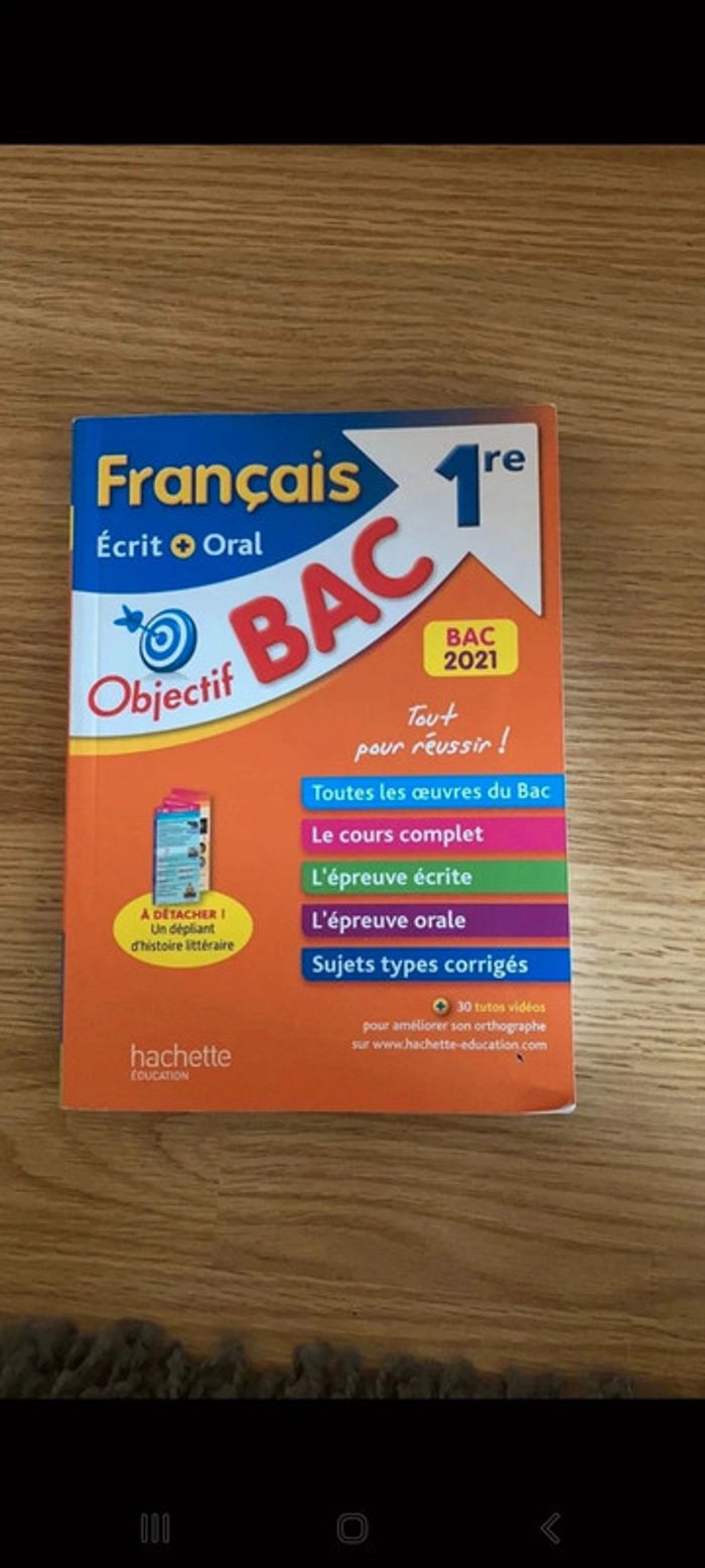 Livre bac de francais