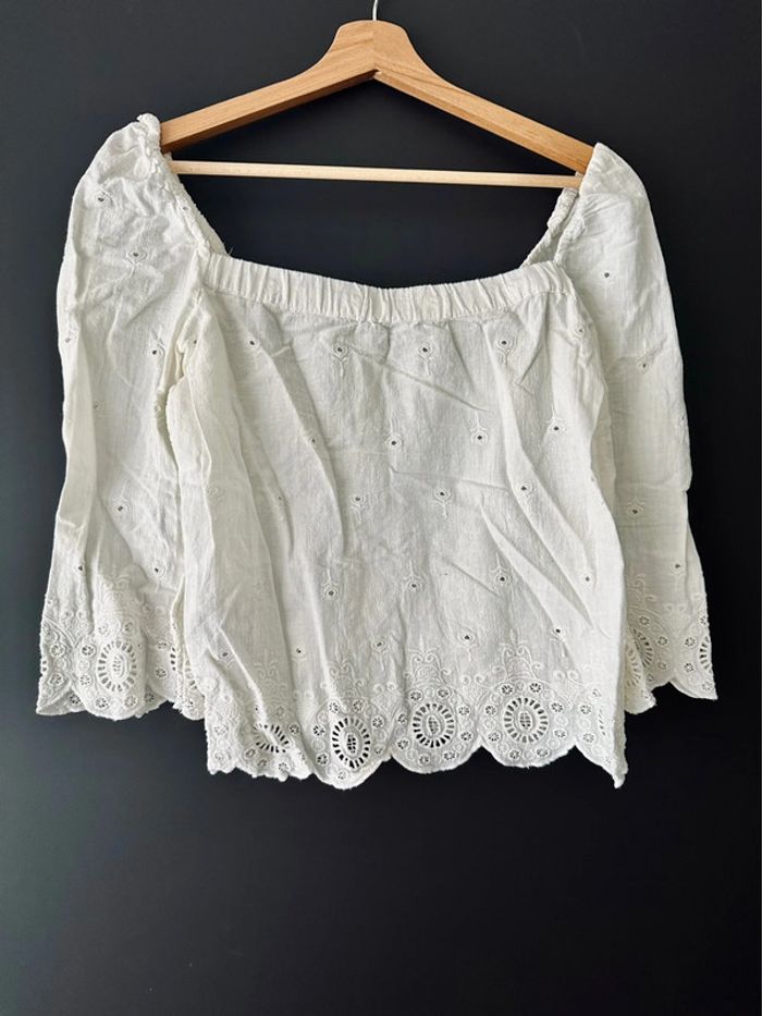 Blouse blanche bohème Zara Taille S - photo numéro 6
