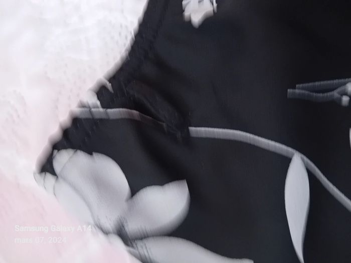 Jupe longue motif fleur noir femme taille unique - photo numéro 9