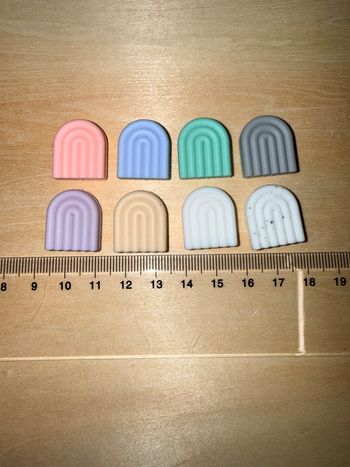 Lot 6 perles arc en ciel 