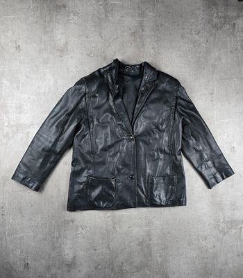 Veste cuir vintage noir homme taille 42 bon état