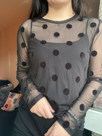Haut transparent à pois