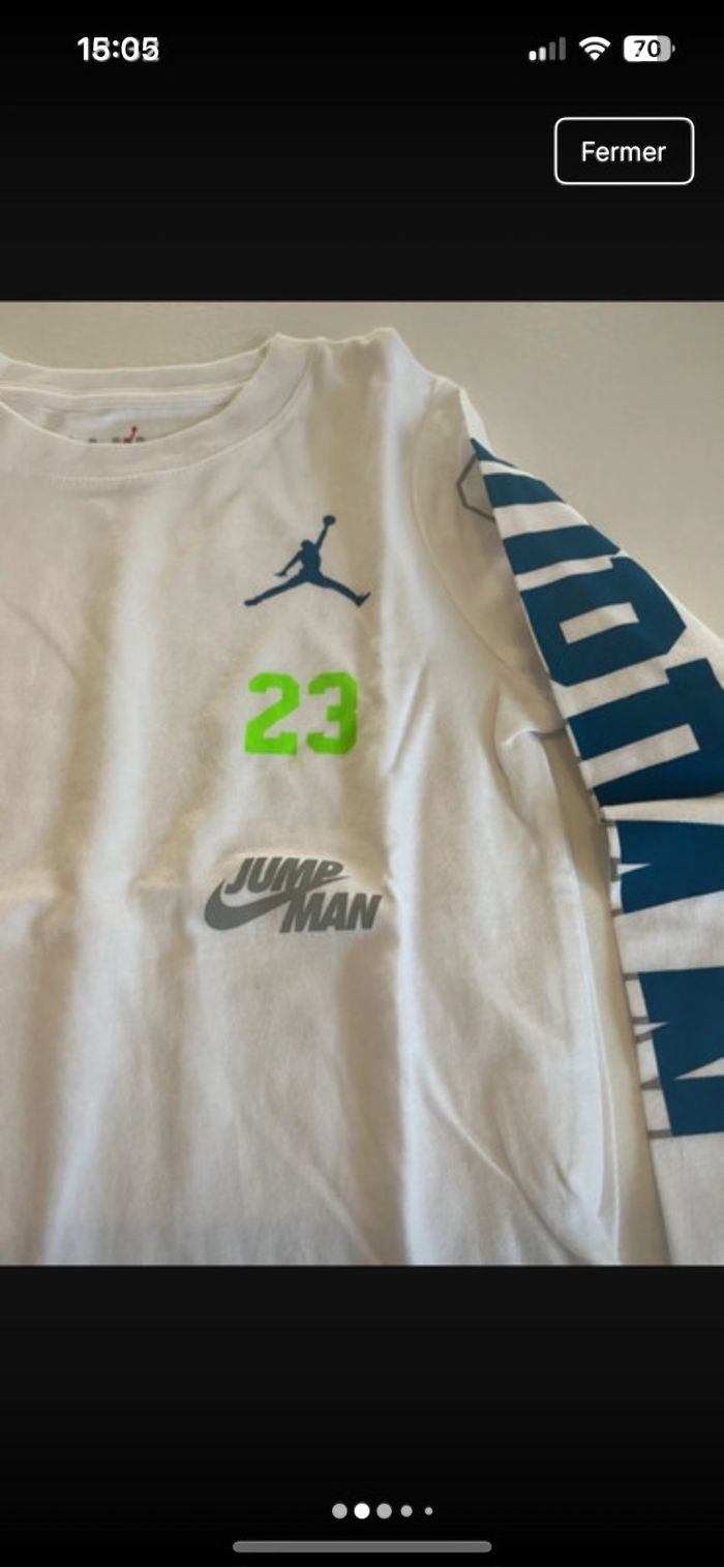 Tee shirt manches longues Jordan 4/5 ans neuf - photo numéro 2