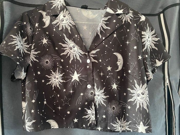 Blouse courte soleil lune