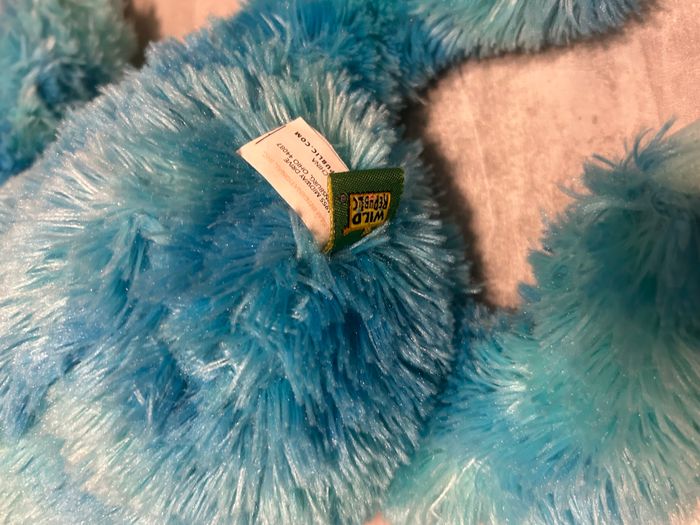 peluche singe trop mignonne bleu avec cœur rose - photo numéro 4