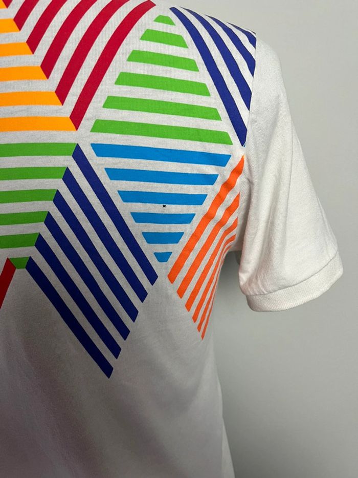 Polo/t.shirt blanc et arc en ciel Adidas pour homme en taille S - photo numéro 9